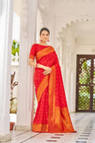 Vsaree Banarasi Cotton Blend Saree With Designer Border And Blouse