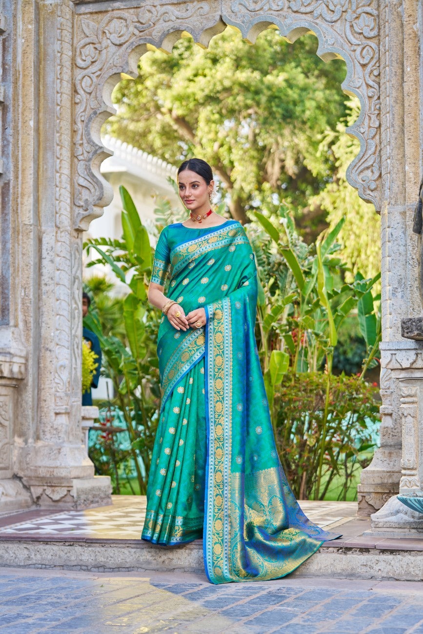 Vsaree Designer Banarasi Silk Saree With Having Rich Pallu And Blouse