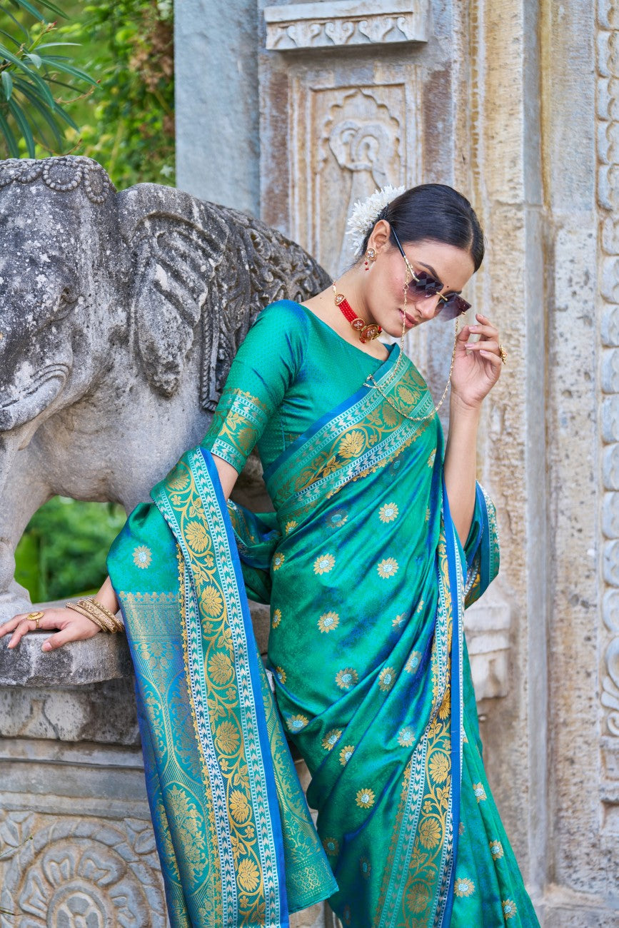 Vsaree Designer Banarasi Silk Saree With Having Rich Pallu And Blouse