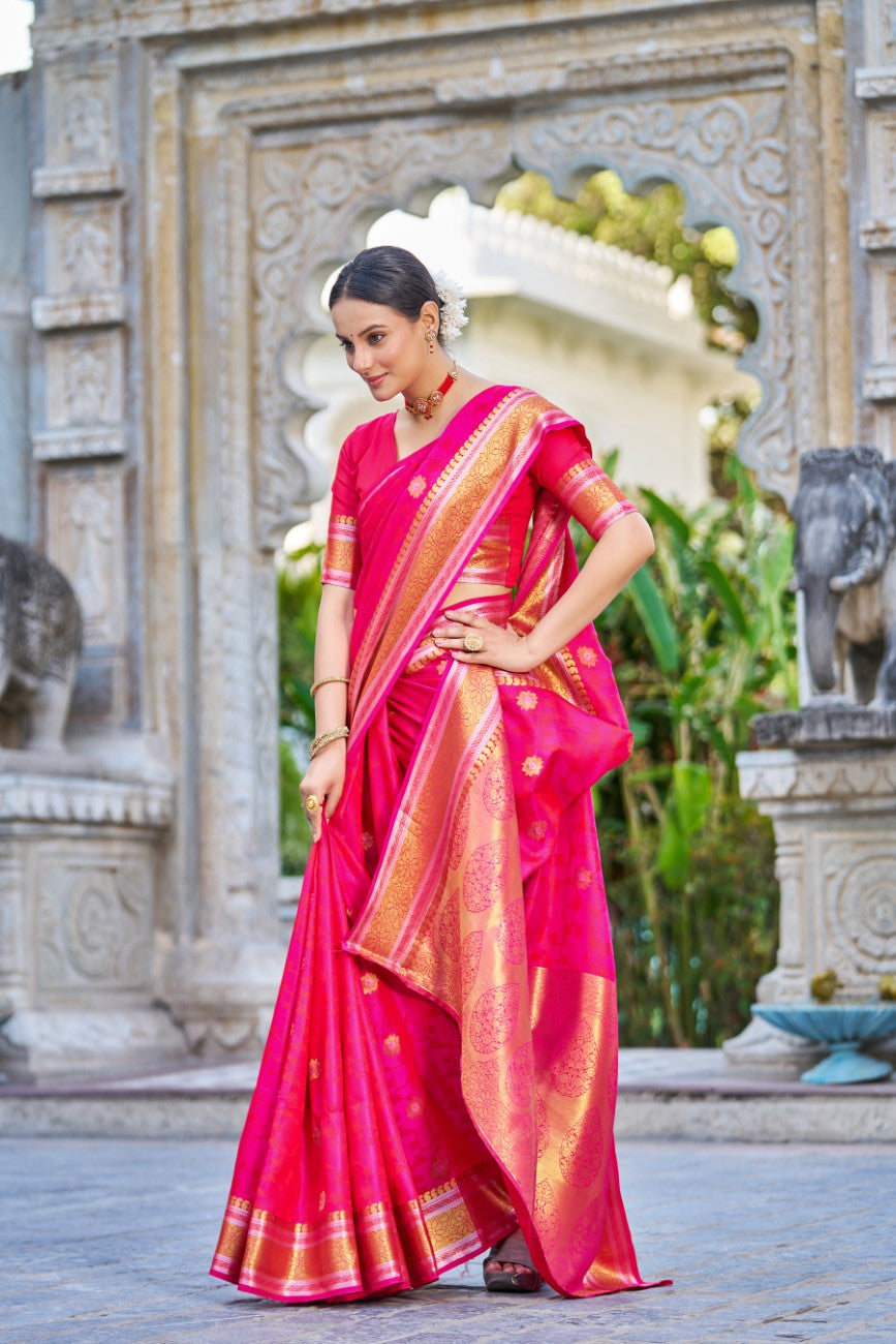 Vsaree Designer Banarasi Silk Saree With Having Rich Pallu And Blouse