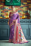 Vsaree Wine Patola Silk Saree And Zari Weaving With Paithani Type Weaving Border And Blouse