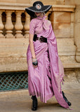 Vsaree Purple Banarasi Silk Designer Saree With Banarasi Border And Blouse