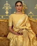 Vsaree Banarasi Silk Golden Border With Banarasi Design Saree And Blouse