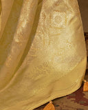 Vsaree Banarasi Silk Golden Border With Banarasi Design Saree And Blouse