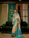 Designer Banarasi Silk Golden Border With Banarasi Design Saree And Blouse