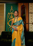 Designer Banarasi Silk Golden Border With Banarasi Design Saree And Blouse