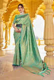 Designer Banarasi Kanjivaram Silk Golden Border With Banarasi Design Saree And Blouse