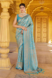 Designer Banarasi Kanjivaram Silk Golden Border With Banarasi Design Saree And Blouse