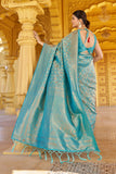 Designer Banarasi Kanjivaram Silk Golden Border With Banarasi Design Saree And Blouse