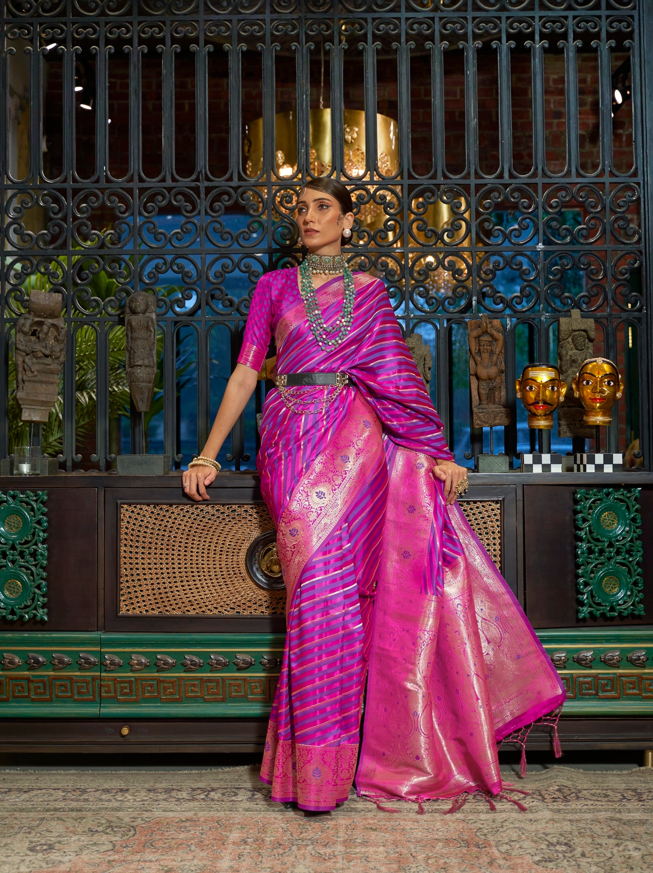 Vsaree Purple Designer Art Silk Saree With Having Rich Pallu And Blouse