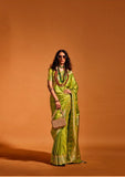 Vsaree Green Banarasi Silk Designer Saree With Banarasi Border And Blouse