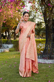 Designer Kanjivaram Soft Satin Silk Zari Weaving Border Saree With Woven Rich Pallu And Blouse