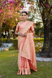 Designer Kanjivaram Soft Satin Silk Zari Weaving Border Saree With Woven Rich Pallu And Blouse