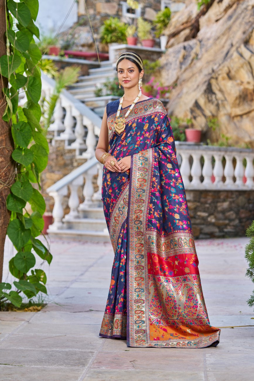 Vsaree Designer Pashmina Silk Saree With Having Rich Pallu And Blouse