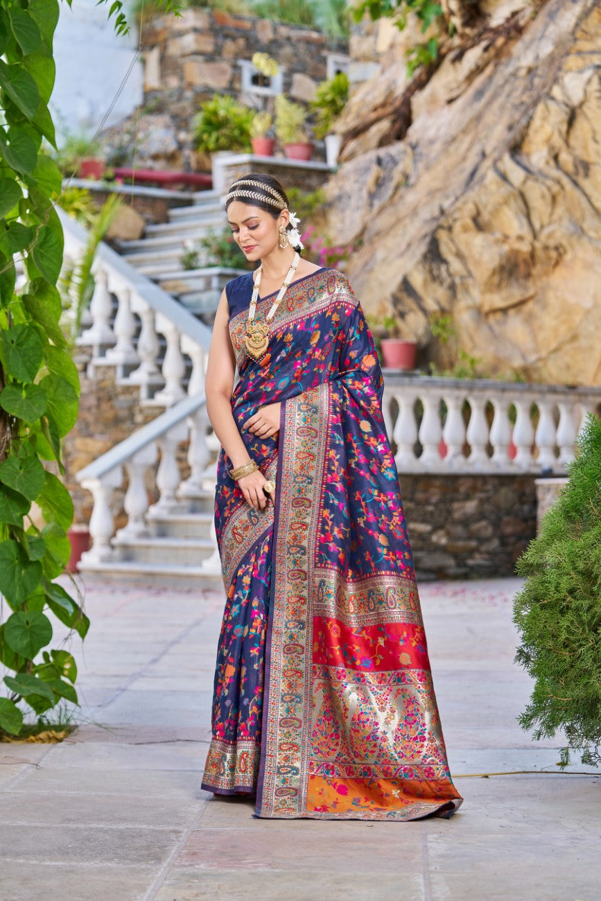 Vsaree Designer Pashmina Silk Saree With Having Rich Pallu And Blouse