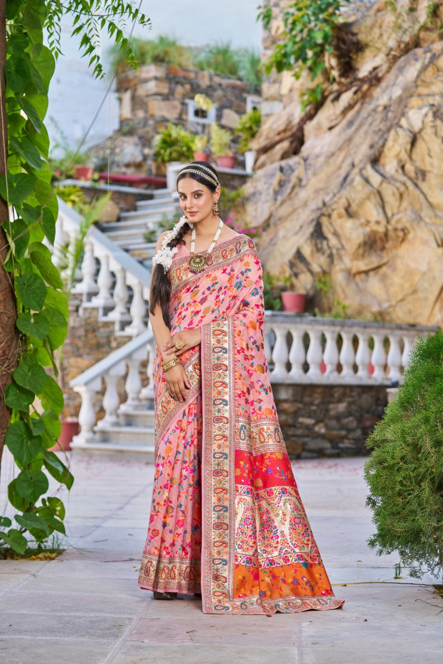 Vsaree Designer Pashmina Silk Saree With Having Rich Pallu And Blouse