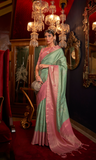 Vsaree Light Green Banarasi Silk Zari Weaving Work With Banarasi Design Saree And Blouse