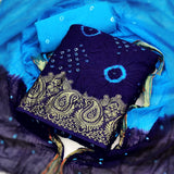 Zooara Blue Color Cotton Function And Wedding Dress Matrials With Bottom And Dupatta