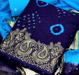 Zooara Blue Color Cotton Function And Wedding Dress Matrials With Bottom And Dupatta