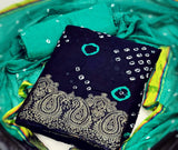 Zooara Teal Color Cotton Function And Wedding Dress Matrials With Bottom And Dupatta