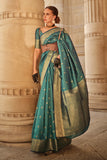 Vsaree Green Banarasi Silk Designer Saree With Banarasi Border And Blouse