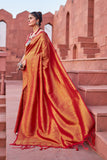 Designer Banarasi Silk Golden Border With Banarasi Design Saree And Blouse