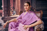 Vsaree Purple Designer Silk Saree With Having Rich Pallu And Blouse