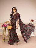 Vsaree Black Banglori Printed Saree With Banglori Blouse For Women