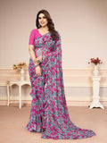 Vsaree Grey Banglori Printed Saree With Banglori Blouse For Women