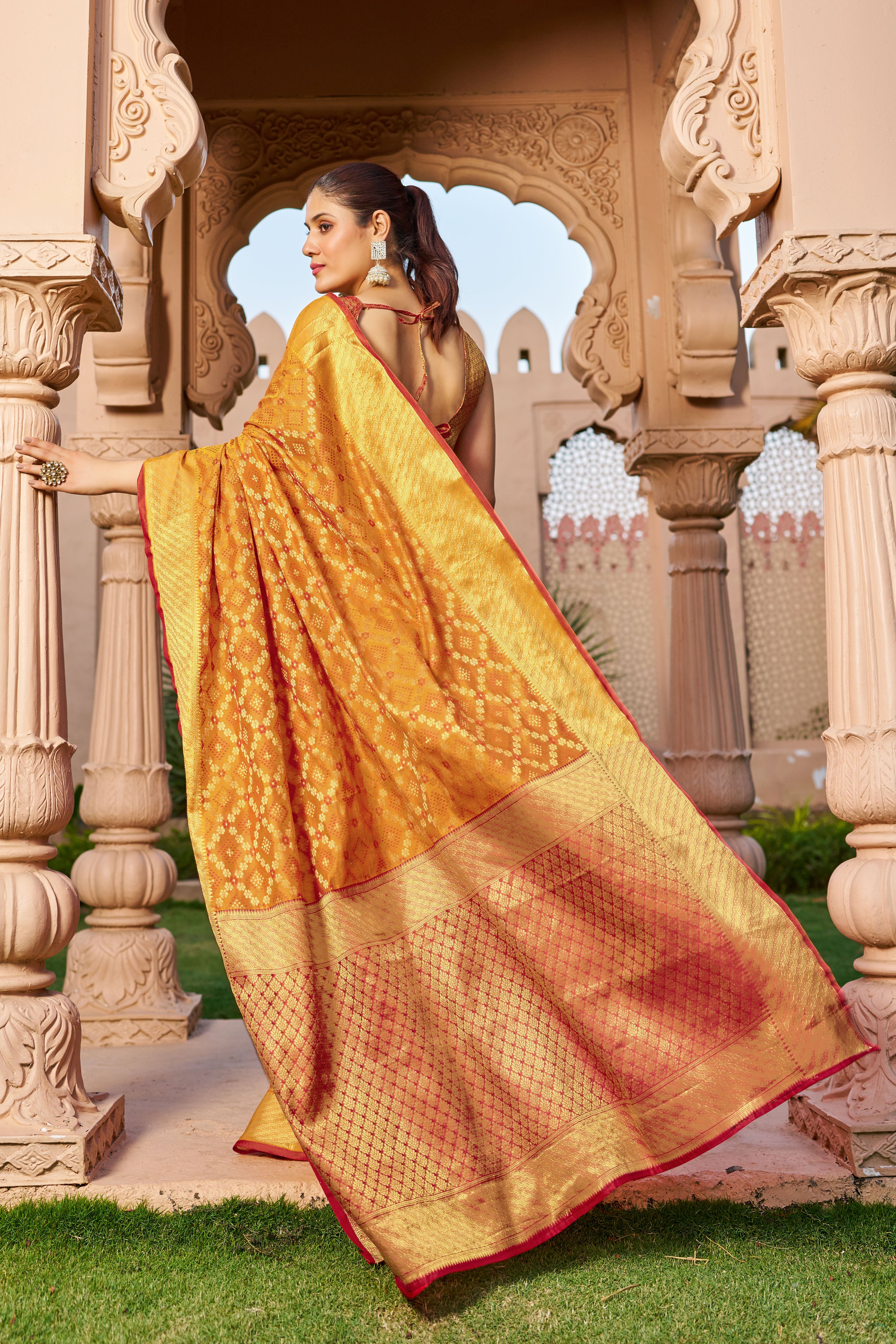 Vsaree Patola Soft Silk Saree And Zari Weaving With Rich Pallu Saree And Blouse