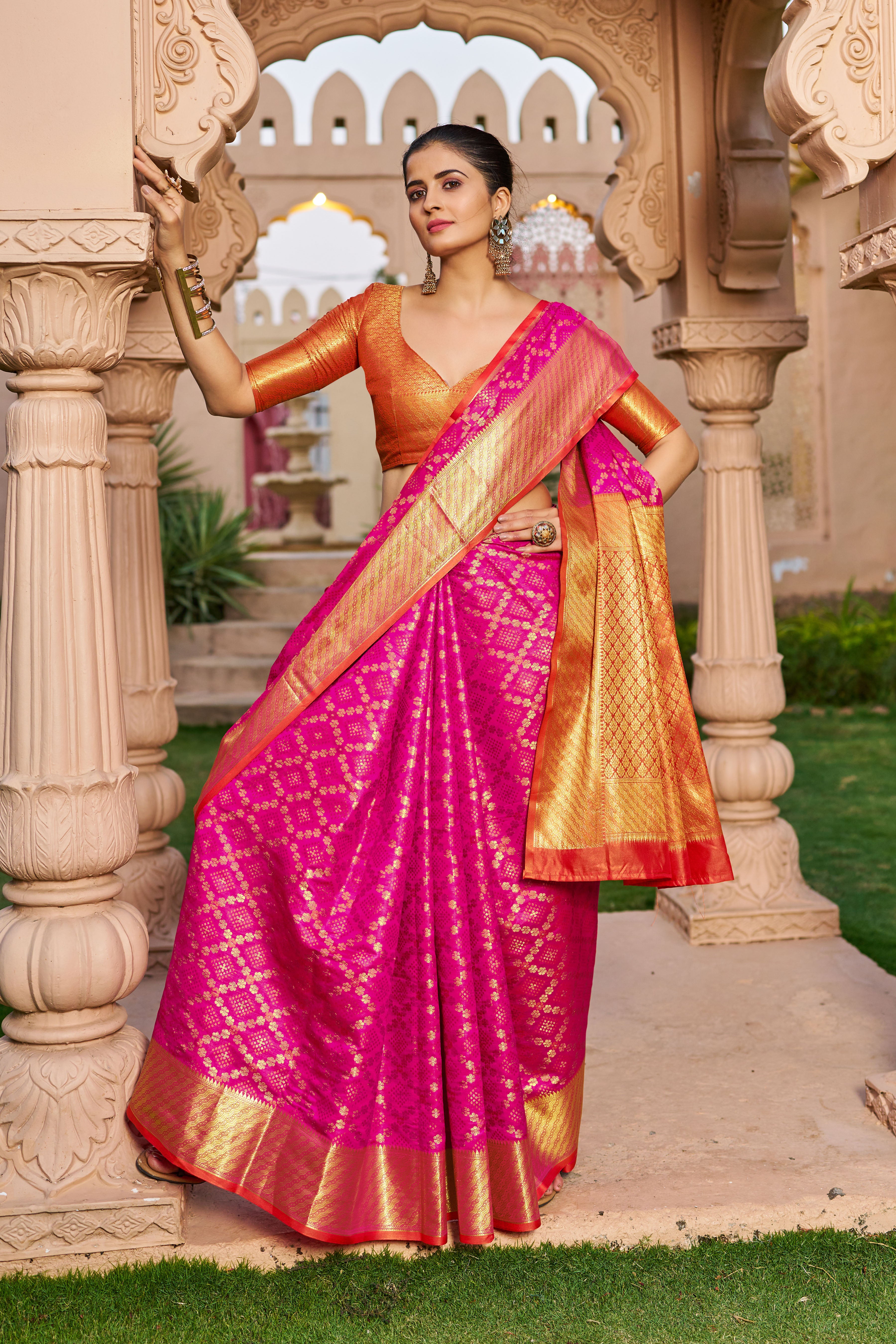 Vsaree Patola Soft Silk Saree And Zari Weaving With Rich Pallu Saree And Blouse