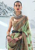 Vsaree Green Banarasi Silk Golden Border And Zari Weaving Work With Banarasi Design Saree And Blouse