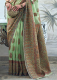 Vsaree Green Banarasi Silk Golden Border And Zari Weaving Work With Banarasi Design Saree And Blouse