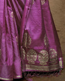 Vsaree Purple Banarasi Silk Zari Weaving Work With Banarasi Design Saree And Blouse