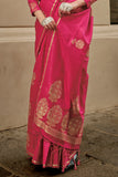 Vsaree Red Banarasi Silk Zari Weaving Work With Banarasi Design Saree And Blouse