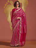 Vsaree Pink Banarasi Soft Silk Golden Border With Banarasi Design Saree And Blouse