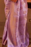 Vsaree Purple Banarasi Tussar Silk Designer Saree With Banarasi Border And Blouse