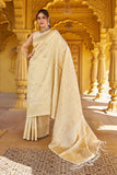 Designer Banarasi Soft Silk Saree With Pure Golden Zari Border And Blouse