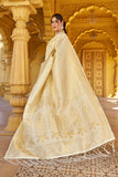 Designer Banarasi Soft Silk Saree With Pure Golden Zari Border And Blouse