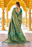 Designer Banarasi Soft Silk Saree With Pure Golden Zari Border And Blouse