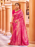 Designer Pure Silk Golden Border With Banarasi Design Saree And Blouse