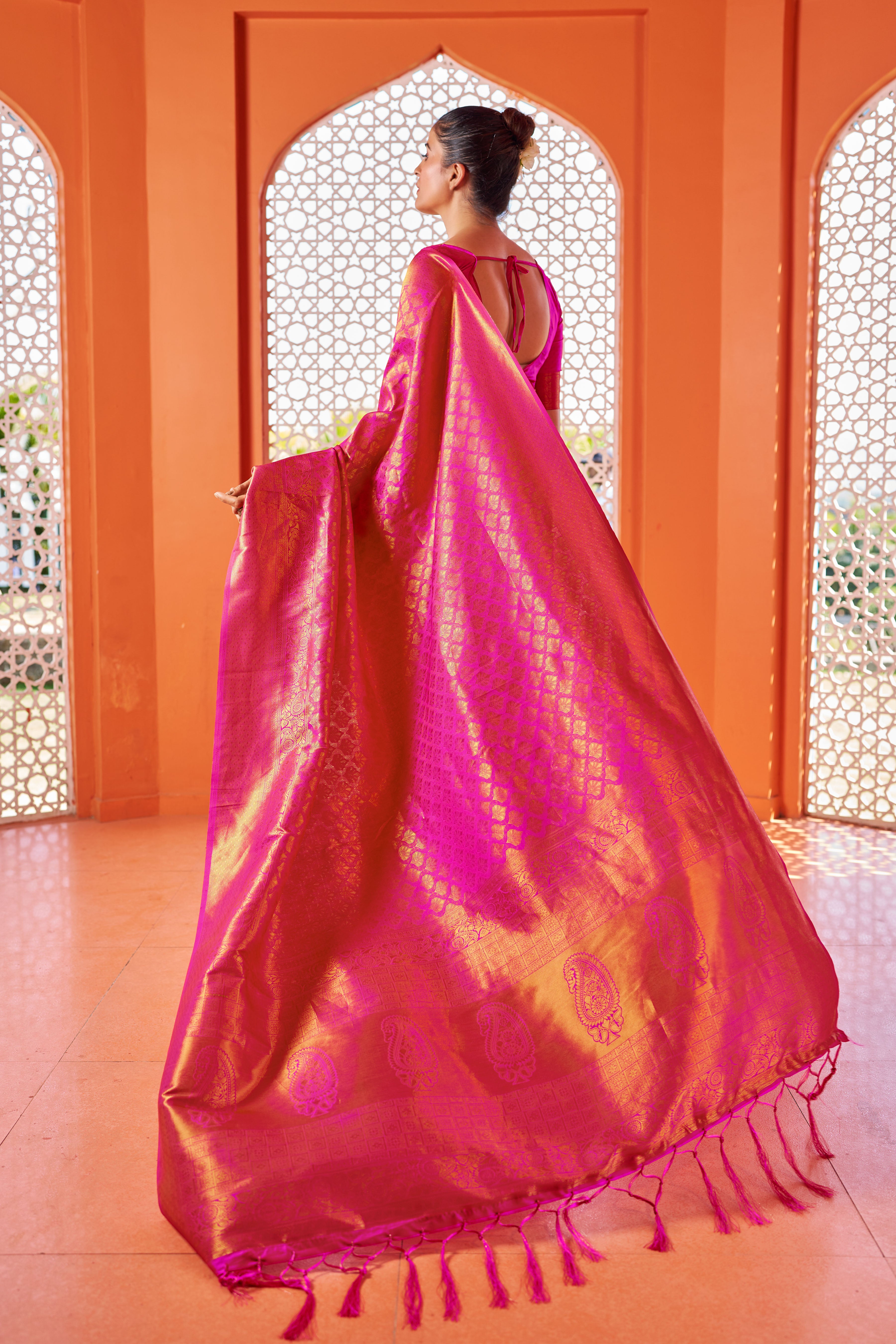 Vsaree Designer Banarasi Silk Saree With Having Rich Pallu And Blouse