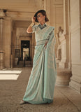 Vsaree Sea Green Designer Art Silk Saree With Having Rich Pallu And Blouse