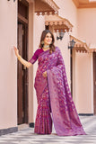 Designer Pure Kanjivaram Silk Golden Border With Banarasi Design Saree And Blouse