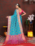 Vsaree Sky Blue Soft Silk Saree With Bandhani Style print Heavyu pallu And Blouse