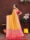 Vsaree Yellow Soft Silk Saree With Bandhani Style print Heavyu pallu And Blouse