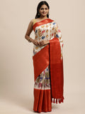 Vsaree Off White Kanjivaram Silk And Zari weaving Saree With Designer Border And Blouse