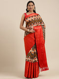 Vsaree Red Kanjivaram Silk And Zari weaving Saree With Designer Border And Blouse