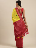 Vsaree Yellow Kanjivaram Silk And Zari weaving Saree With Designer Border And Blouse