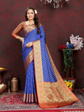 Vsaree Light Blue Silk Blend Saree With Designer Border And Rich Pallu or Blouse